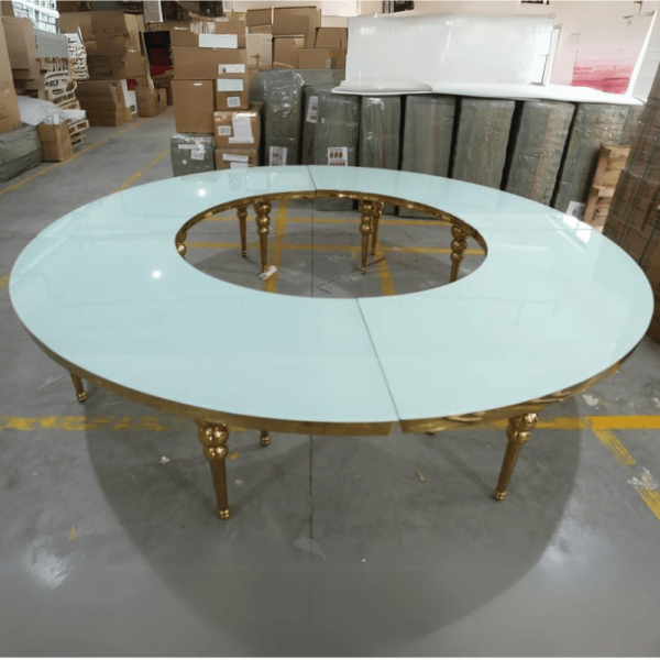 Full Circle Dining Table – Gold Bubble Legs